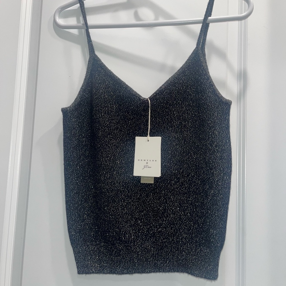 NWT Demylee x J.Crew Cashmere blend black and gold sweater tank top